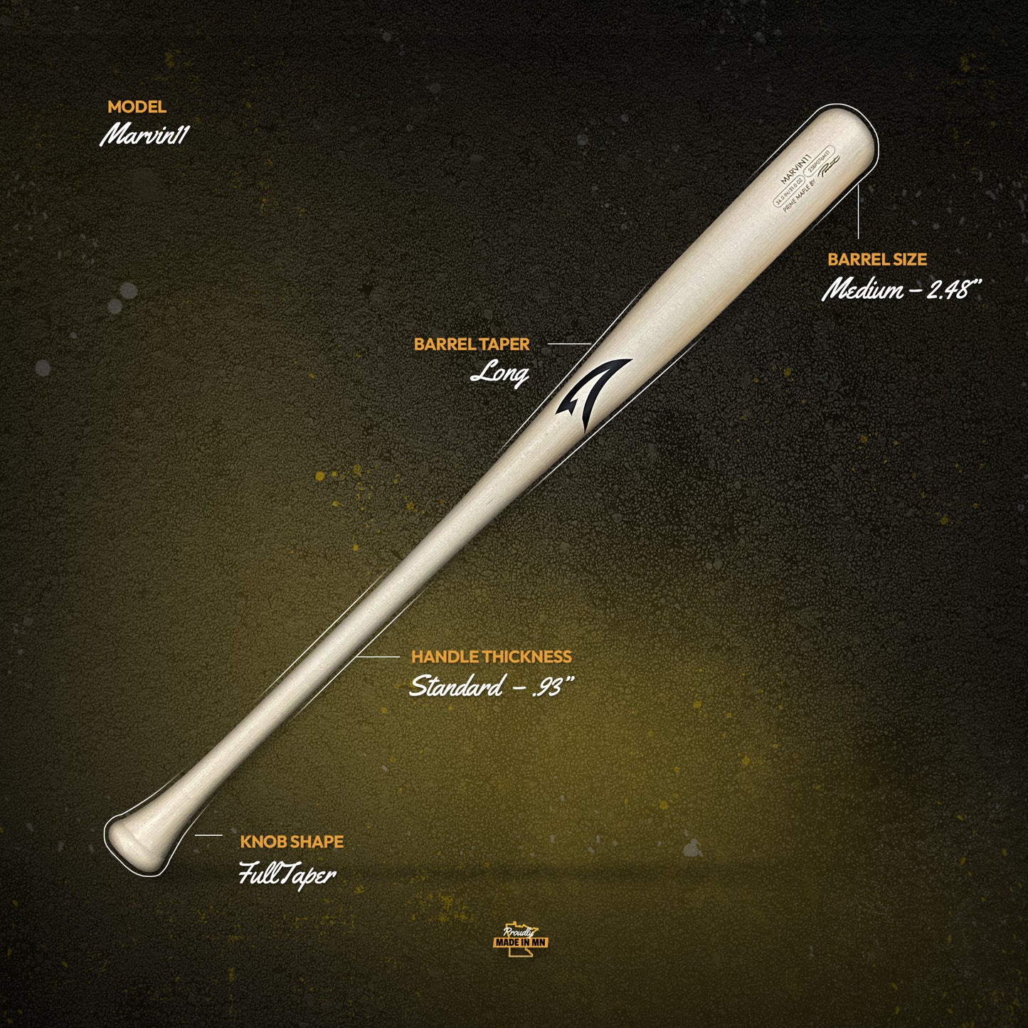 Natural MARVIN11 3 Pack Prime Maple Baseball Bats