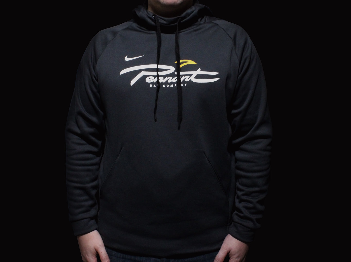 Pennant Bat Company Hoodie Anthracite Gray on a model